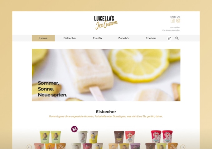 Screenshot of Luicella’s migrated store